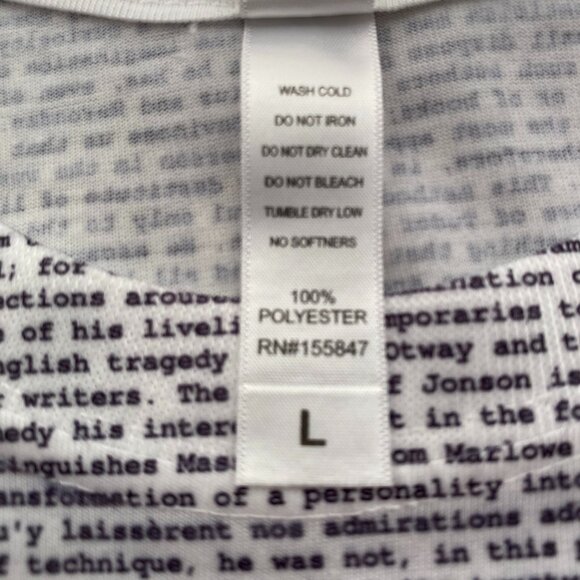 Lithographs Men's Literary & Poetical Works of TS Eliot Printed Words Tee Shirt - Picture 8 of 10